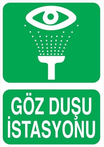 Göz Duşu Istasyonu İş Güvenliği Yapışkanlı Sticker 35X50 cm