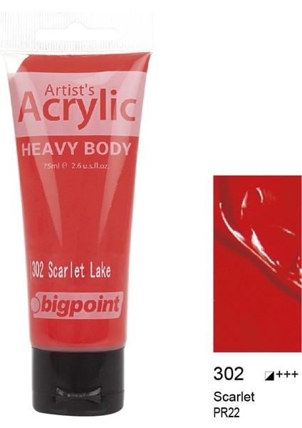 Akrilik Boya 75 ml Scarlet 302