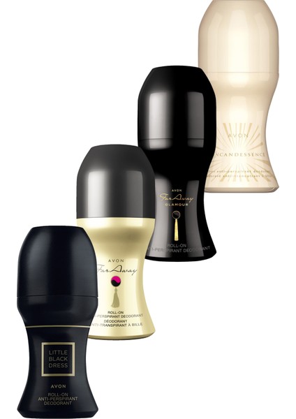 Little Black Dress, Far Away, Incandessence ve Far Away Glamour Dörtlü Kadın Roll-On Paketi