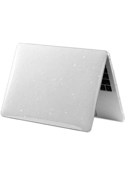 Macbook Pro 13 A1706 A1708 Koruma Kılıfı Parlak Simli Şeffaf Hardcase Kapak