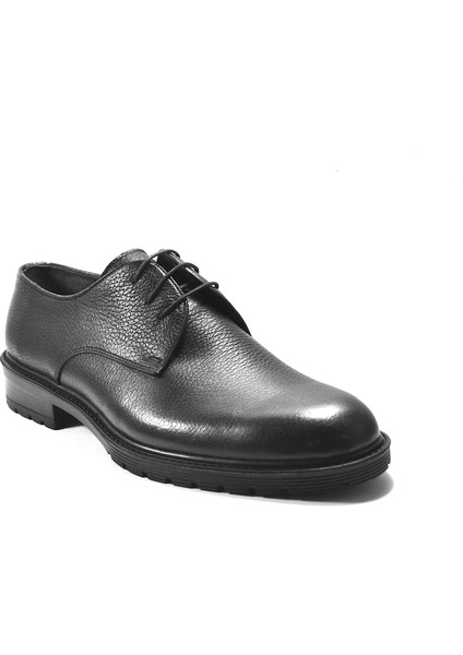 Mn.01 Deri Siyah Kauçuk Taban Erkek Klasik Ayakkabı fırsatları