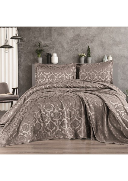 Dante Çift Kişilik Şönil Yatak Örtüsü Seti Meltem Antrasit