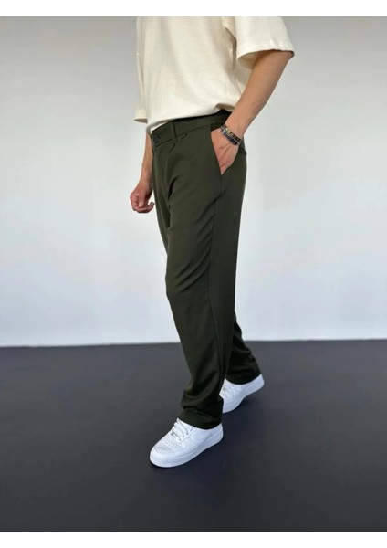 Siyah Pileli Baggy Kumaş Pantolon