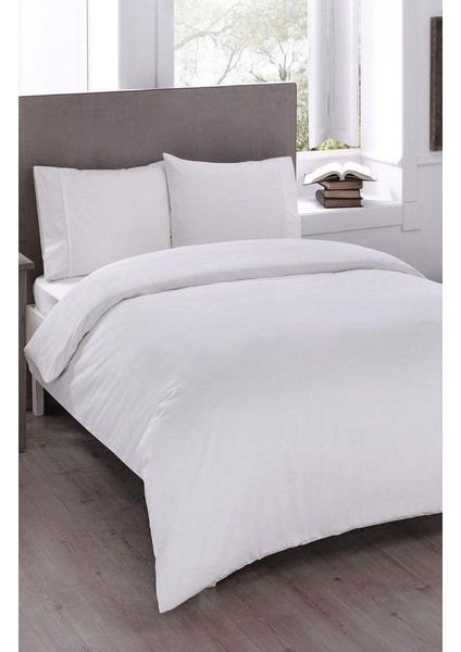 Nevresim Takımı Düz Renk Basic Beyaz Çift Kişilik