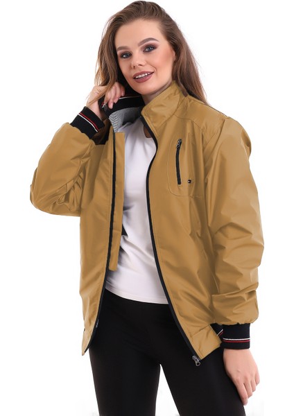 Kadın Mevsimlik Dik Yaka Astarlı Cepli Su Itici Oversize Mont fiyatları