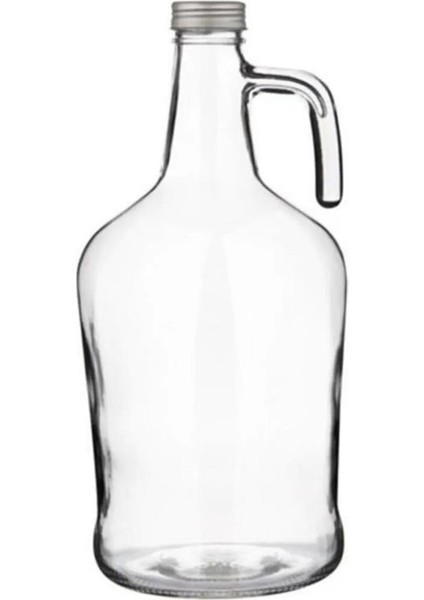 2 Adet 3 Litre Saplı Zeytinyağı Şişesi (Galon) Kalın Camdan Elde Üretim Retro Tüm Sıvılara Damacana