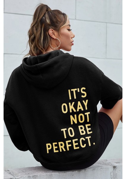 Uygun Tarz Sırt Its Okay Not To Be Perfect Baskılı Sweatshirt fiyatları
