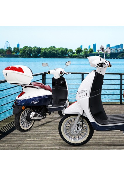 Rigil 125 Benzinli Scooter - Beyaz/mavi