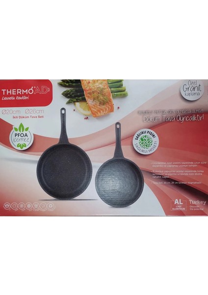 2'li Tava Seti / Gri 20 cm - 26 cm Tava