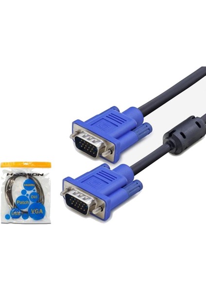 VGA Kablosu 15PİN Erkek Erkek Filtreli 1.5mt Hadron HD-4475