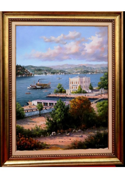 Tuval Üzeri Yağlıboya Resim. Murat Ersin Imzalı. Küçüksu Kasrı. Çerçevesiz 80X50CM.