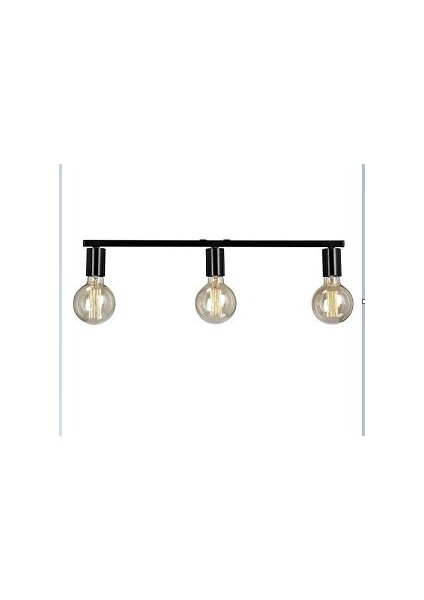 Modern Siyah 3XE27 Duylu Metal Sıralı Plofonyer Tavan Avizesi Taban UZUNLUĞU:60CM fiyatları