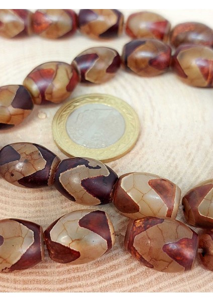 Kaplan Dişi Tibet Akik Taşı Şekilli Kesim 12X15MM/ADET (45790-1)