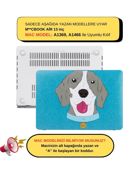 Macbook Air Kılıf 13 inç Dog01 (Eski USB'li Model 2010-2017) A1369 A1466 ile Uyumlu