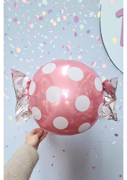 Şeker Paketi Şekilli Folyo Balon Şeker Balon Pembe