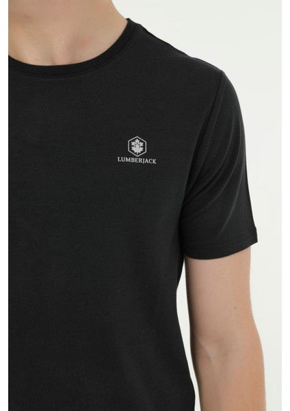 M-CT110 Bsc C Nk T-Sh 4fx Siyah Erkek Kısa Kol T-Shirt