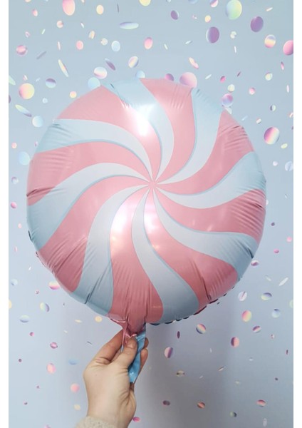 Yuvarlak Pembe Şeker Folyo Balon 18INÇ