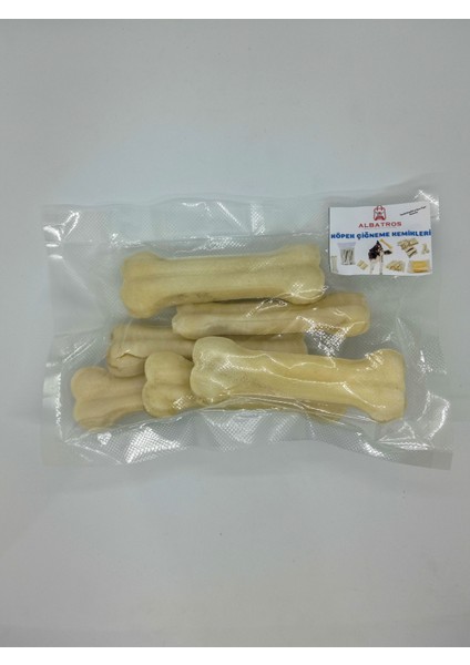 Albatros Store 12 cm Üst Kalite Köpek Çiğneme Kemirme Kemiği 6 Adet Vakumlu Hava Geçirmez Özel Ambalajda~45-50 gr