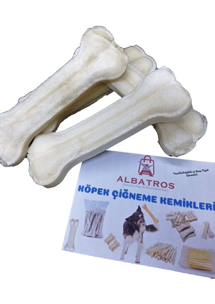 Albatros Store 12 cm Üst Kalite Köpek Çiğneme Kemirme Kemiği 6 Adet Vakumlu Hava Geçirmez Özel Ambalajda~45-50 gr