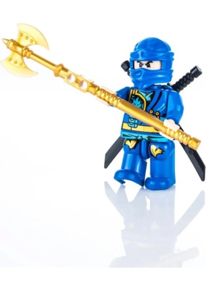 Ninja Figür Seti 8 cm Hediyelik Mavi Ninjago