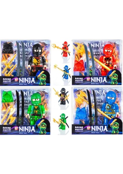 Ninja Figür Seti 8 cm Hediyelik Mavi Ninjago