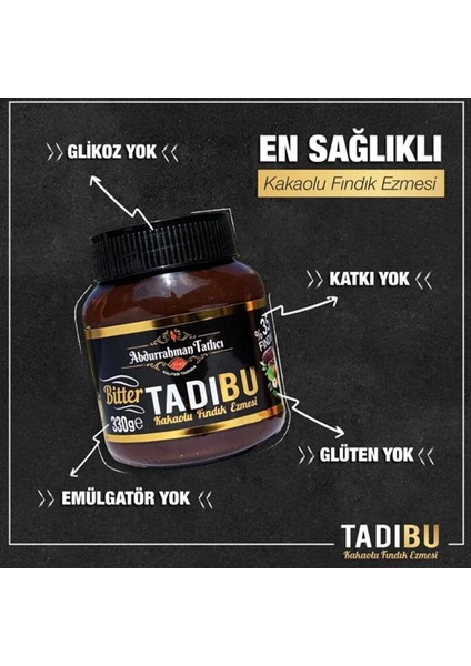 Tadıbu Bitter Kakaolu Fındık Kreması 330 gr
