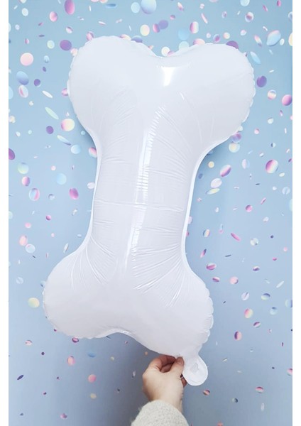 Kemik Folyo Balon Kemik Şekilli Balon Beyaz