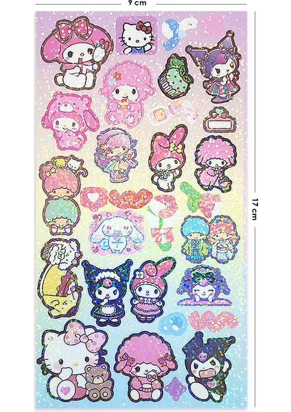 BP Tattoo Sanrio Holografik Kendinden Yapışkanlı Sticker Çıkartma Etiket