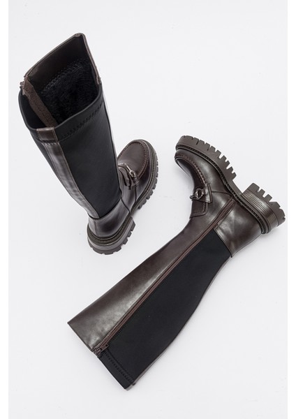 Chapel Kahve Cilt Tokalı Streç Detaylı Kadın Çizme fiyatları