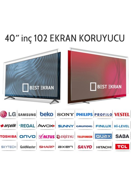 40" Inç 102 Ekran 92 cm x 52 cm Tv Ekran Koruyucu Android Smart 4k-8k Webos OLED Televizyon fiyatları