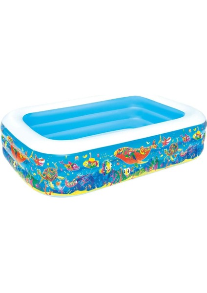 Havuz Jumbo Okyanus Desenli 229 cm x 152 cm - Mavi Su Dünyası fiyatları
