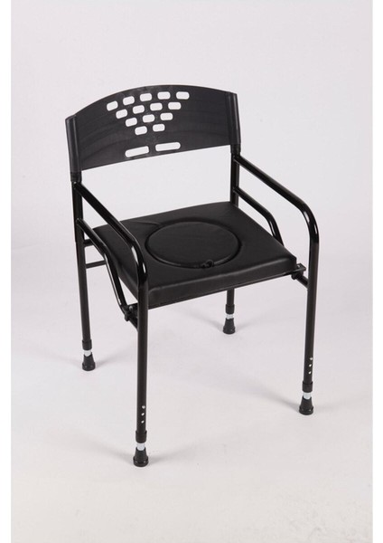 Deri Döşemeli Hasta Tuvaleti Klozeti Sandalyesi Seyyar Tuvalet Kamp Tuvaleti Taşınabilir Tuvalet