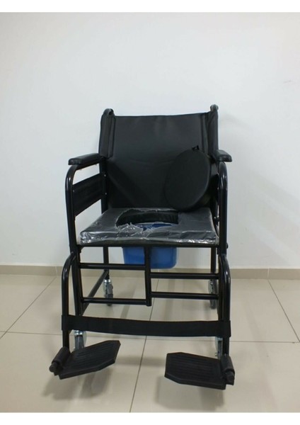 Tuvalet Özellikli Kolları Açılır Ev Tipi Tekerlekli Sandalye