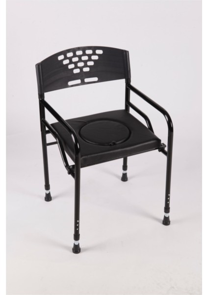 Deri Döşemeli Katlanır Hasta Klozeti Siyah Klozet