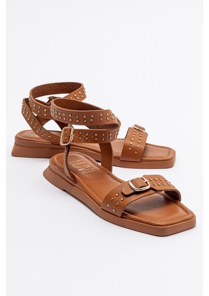 Carril Taba Deri Kadın Sandalet