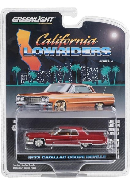 California Lowriders 1973 Cadillac Coupe Deville 1/64 Model Araba