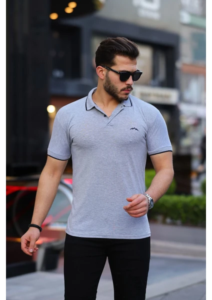 3A Moda Erkek Siyah Pamuk Serin Tutan Dar Kesim Polo Yaka T-Shirt