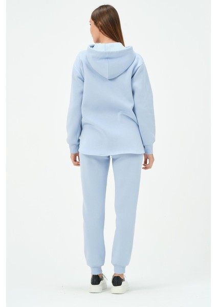 Hamile Termal Fermuarlı Kapüşonlu Eşofman Takım Mavi indirimleri