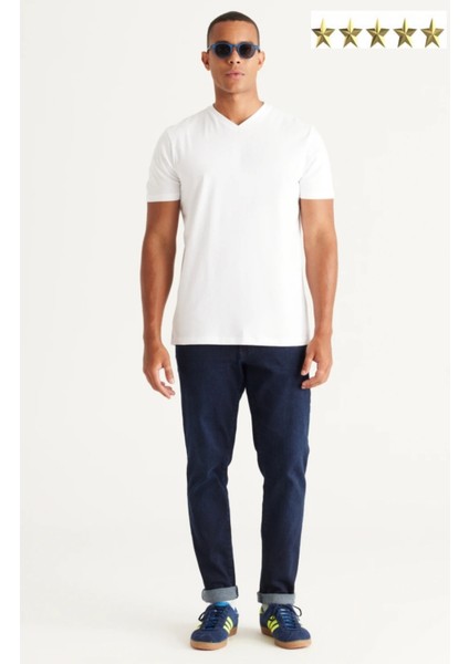 3A Moda Basic Pamuklu V Yaka Kısa Kollu T-Shirt