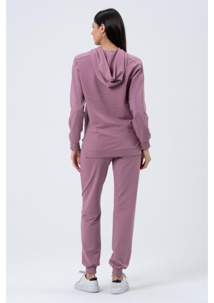 Hamile Emzirme Detaylı Iki Iplik Esnek Karın Bantlı Eşofman Takım Gül Kurusu modelleri