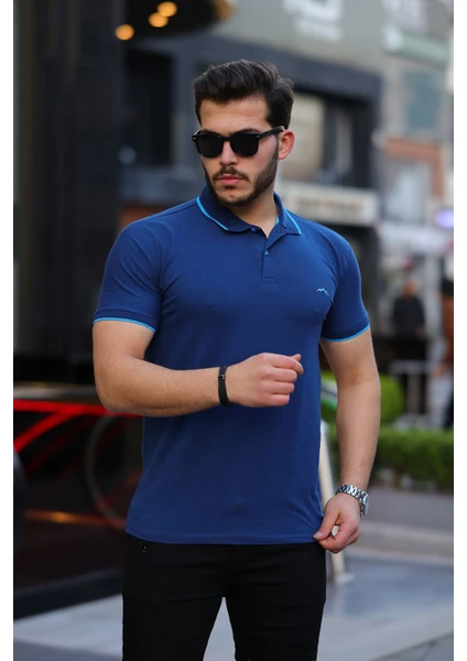 3A Moda Erkek Siyah Pamuk Serin Tutan Dar Kesim Polo Yaka T-Shirt