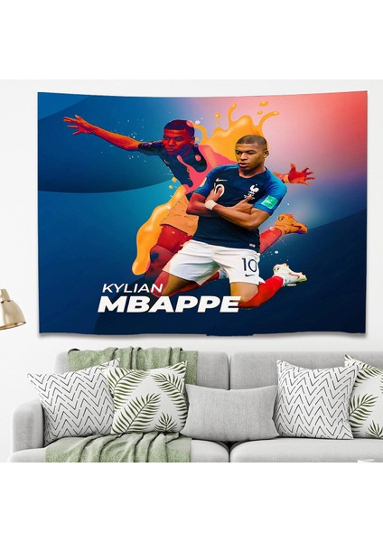 Kylian Mbappe Ünlü Futbolcu Dünya Yıldızı Duvar Örtüsü Duavar Sanatı Dekorasyonu