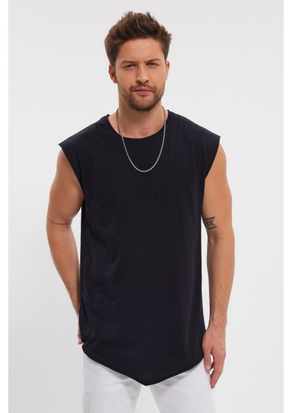 Geniş Yaka Asimetrik ve Pis Kesim Detaylı Sıfır Kol Tişört fiyatları