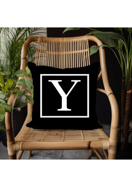 Y Harfli Elyaf Dolgulu Kırlent A Harfi Süs Yastık Dekoratif Kırlent 25X25 Ya Da 40X40CM Hediyelik