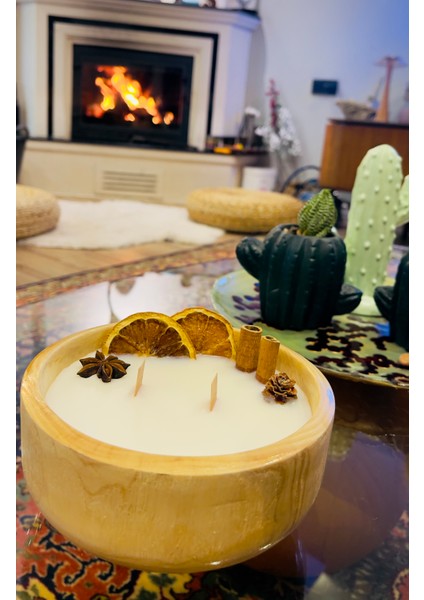 Karçiçeği Kokulu Soya Mum, Dekoratif Büyük Soya Mum, Dış Mekan Mumu