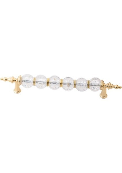 Polimer Iğne Ayak 128 mm Kristal Altın Boncuk (12,8 Cm) - 2 Adet