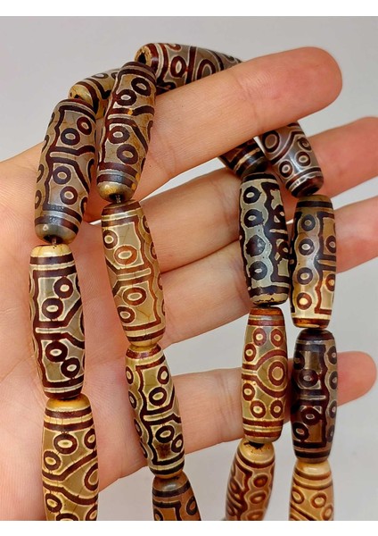 15 Göz Tibet Akik Taşı Silindir Kesim 10X30MM/ADET (45802-1) fiyatları