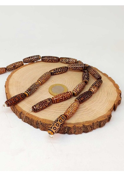 15 Göz Tibet Akik Taşı Silindir Kesim 10X30MM/ADET (45802-1) modelleri