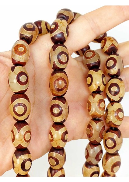 3 Göz Tibet Akik Taşı Şekilli Kesim 12X15MM/ADET (45804-1) fiyatları