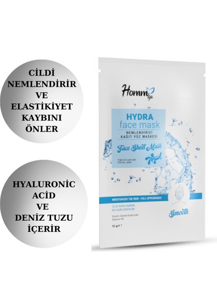 Homm Lıfe Hydra Kağıt Yüz Maskesi ( Nemlendirici - Hyaluronic Acid)